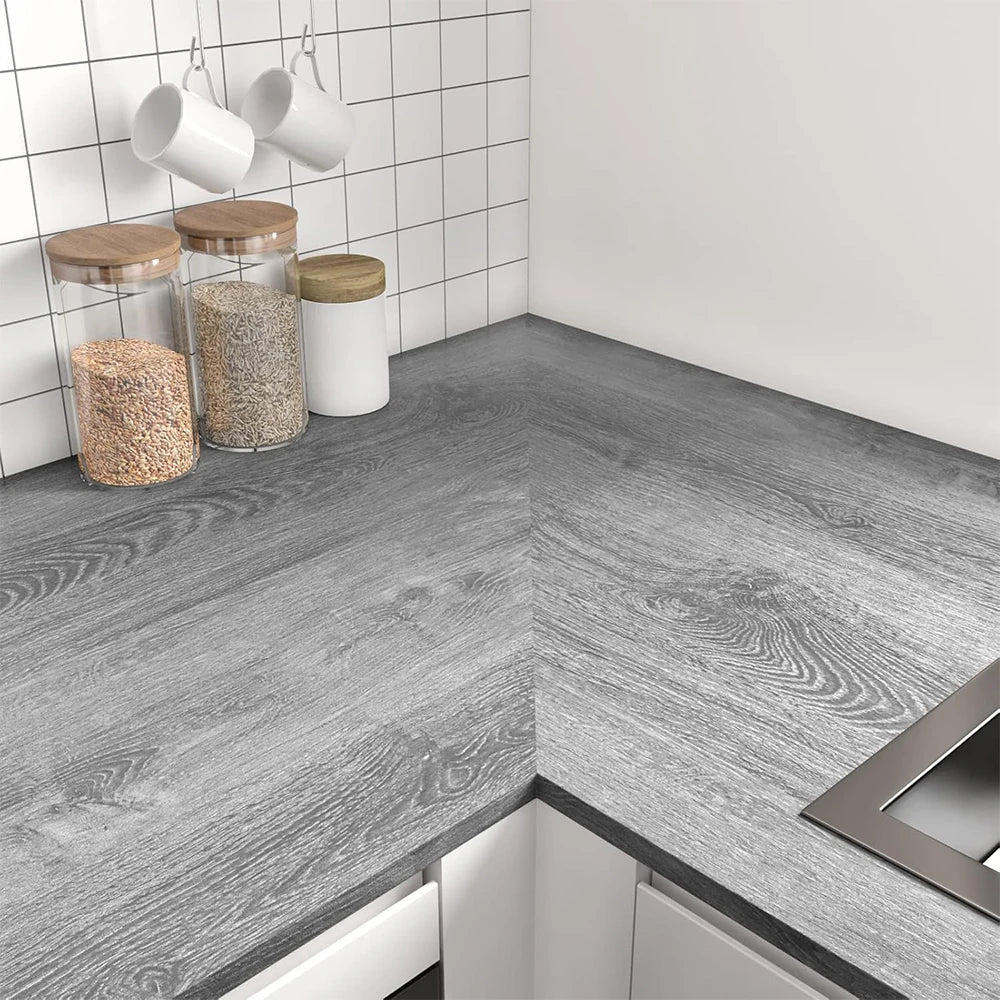 Gray/Yellow Wood Grain Peel & Stick Wallpaper