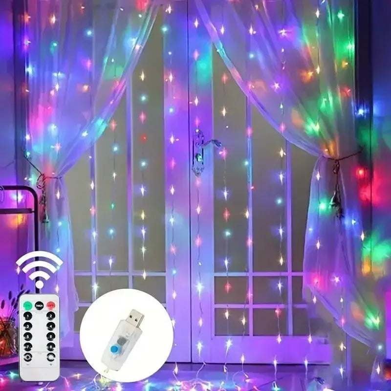 USB LED Curtain String Lights