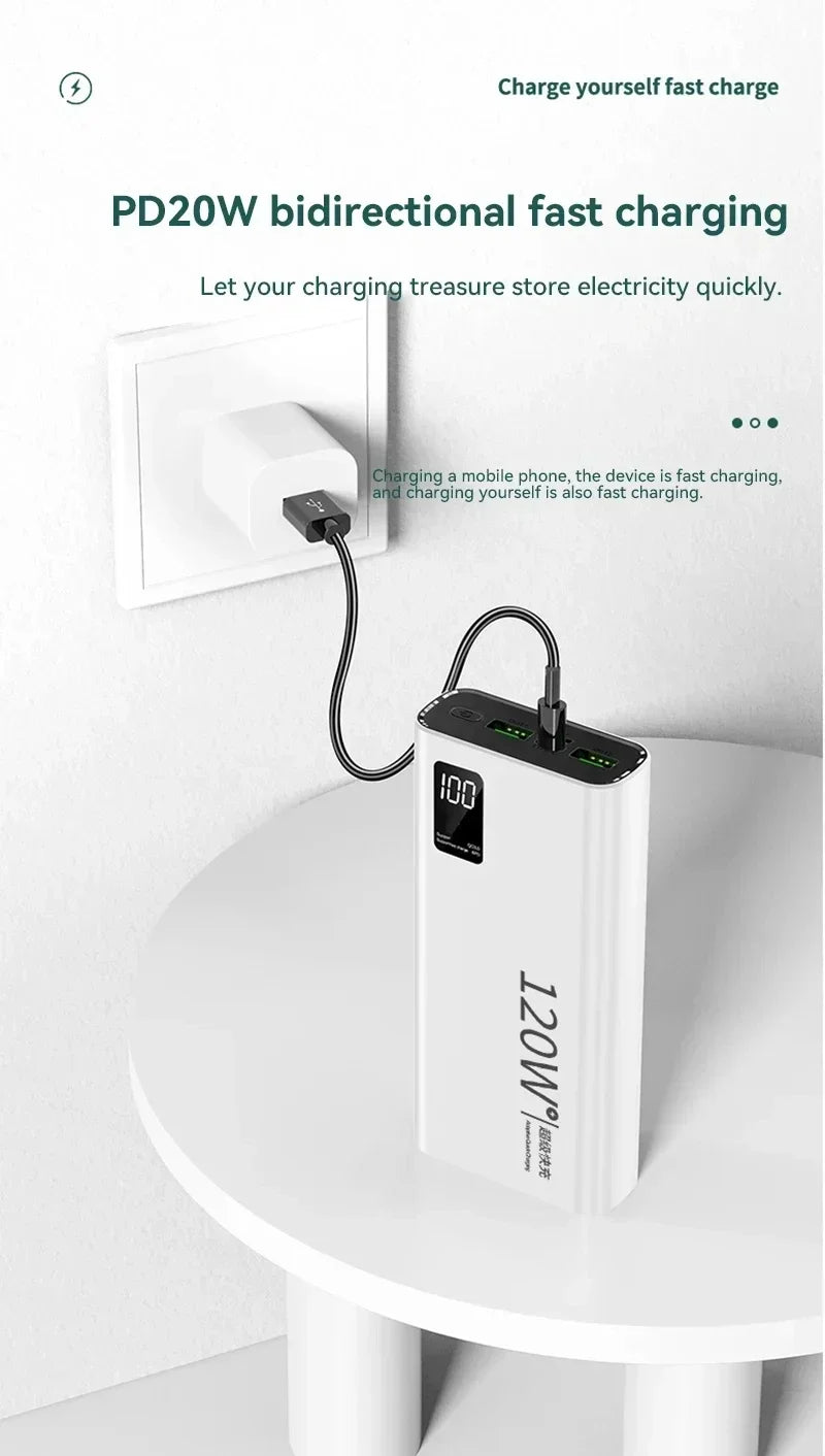 120W 50000mAh Fast Charging Power Bank