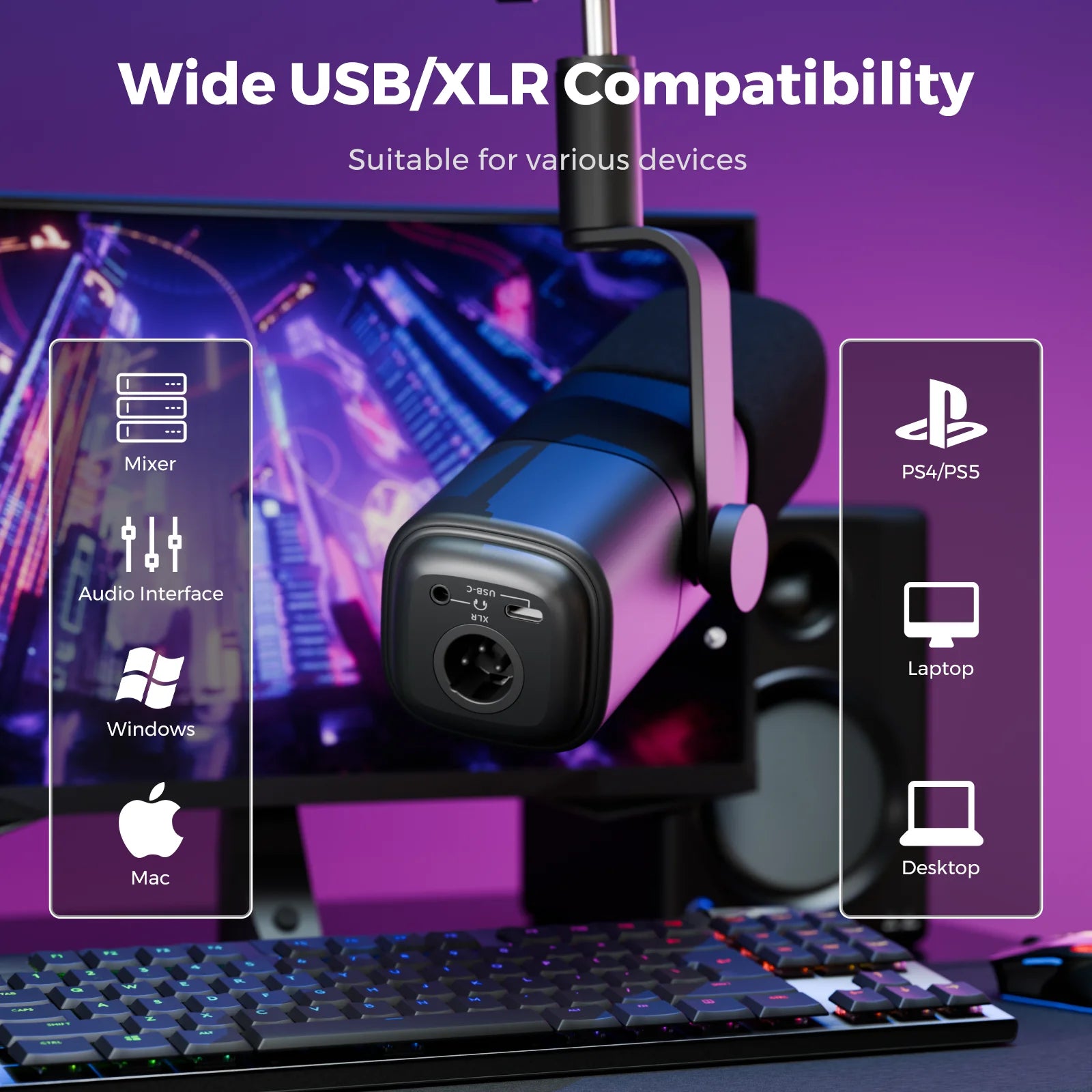 Professional USB XLR Dynamic Microphone