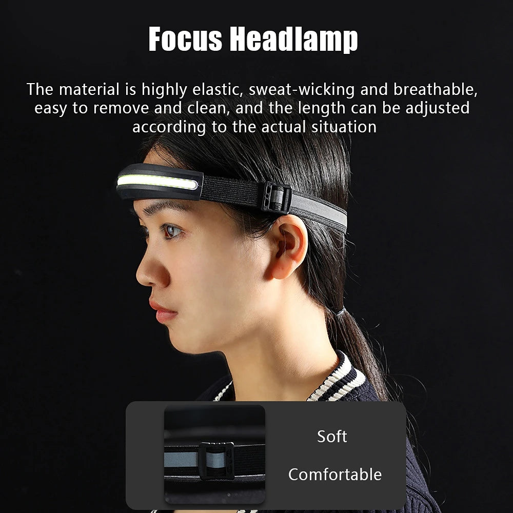 USB Rechargeable COB Headlamp