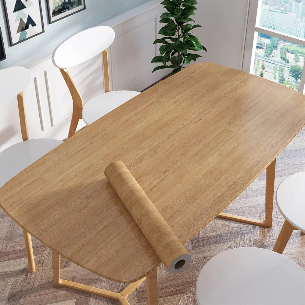 Gray/Yellow Wood Grain Peel & Stick Wallpaper