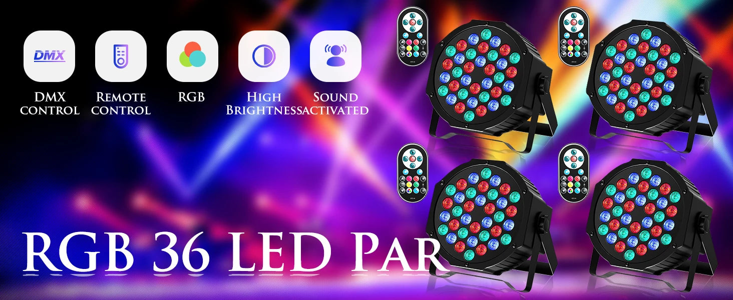 2PCS RGB Stage Par Lights