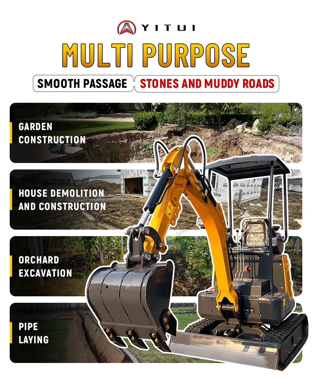 Crawler Mini Excavator 1.5–2 Ton – Kubota Engine