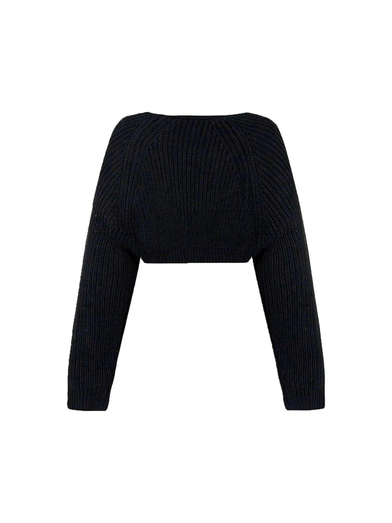 Elegant Solid Color Ribbed Knitted Cardigan