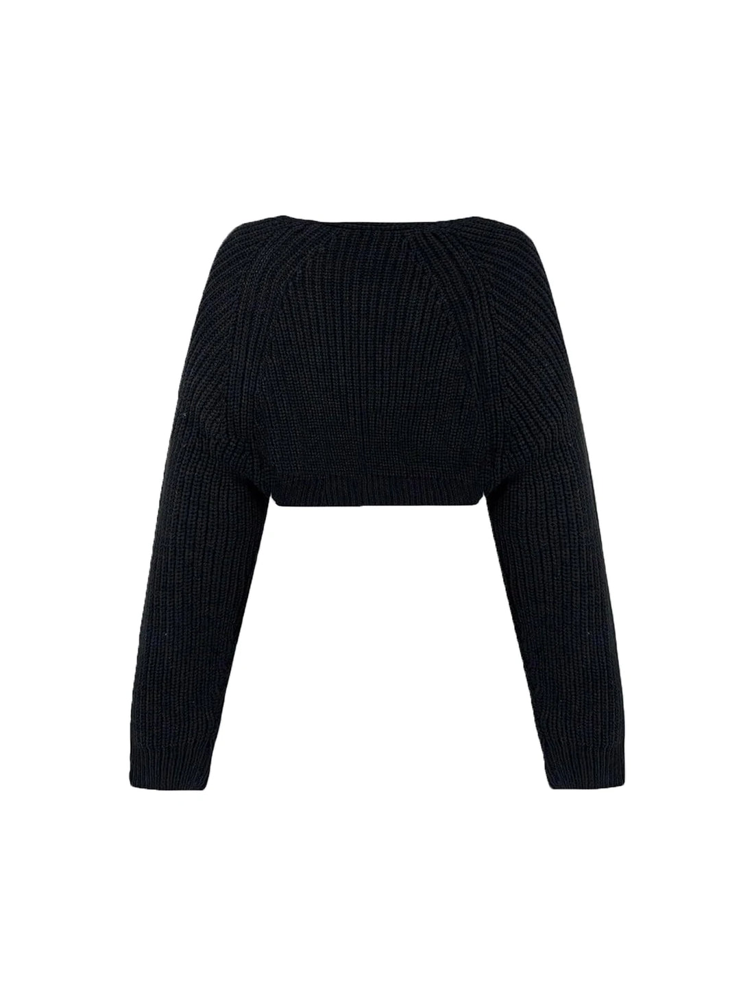 Elegant Solid Color Ribbed Knitted Cardigan