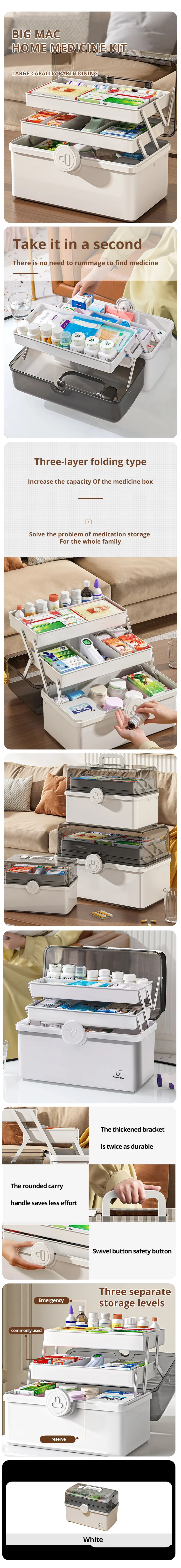 Large White Home Medicine Box