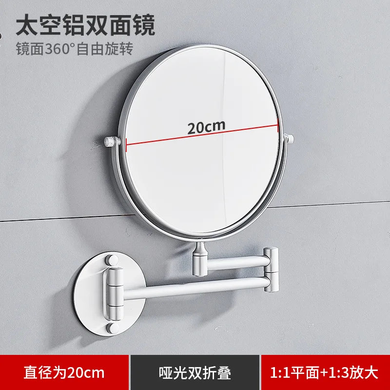 Black & Gold Telescopic Bathroom Mirror