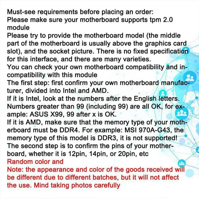 TPM 2.0 Security Module 14Pin