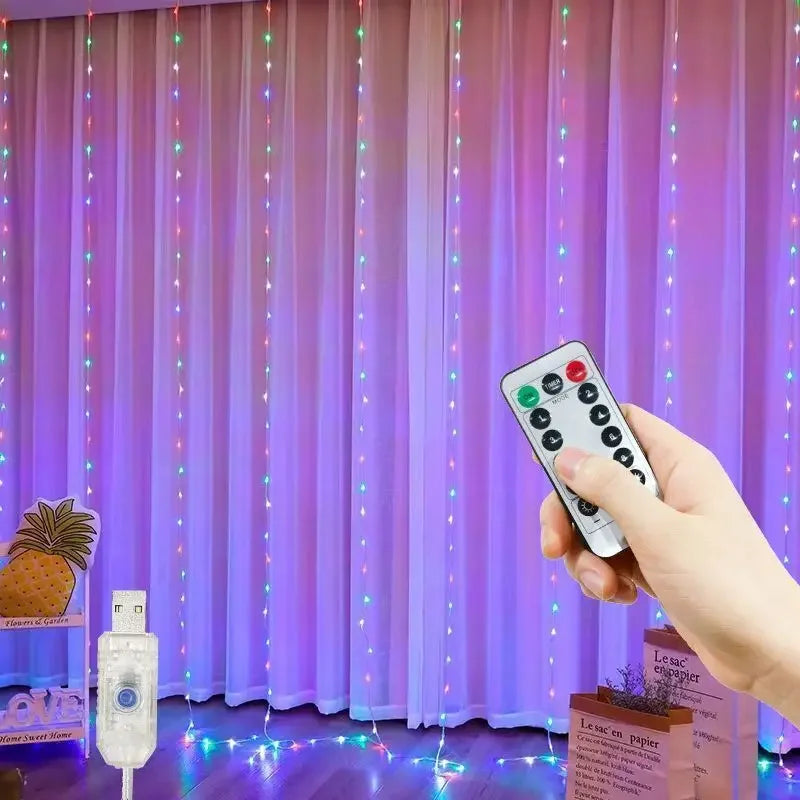 USB LED Curtain String Lights