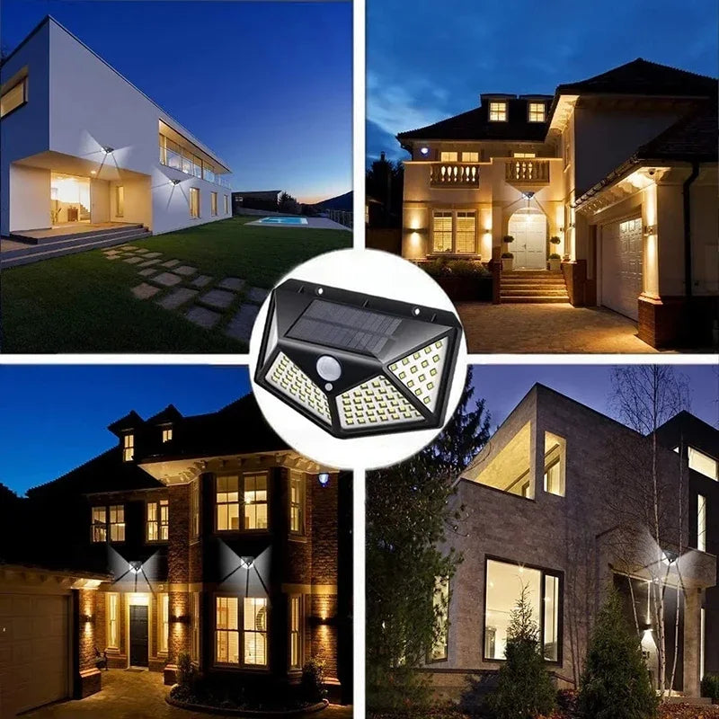 100 LED Solar Motion Wall Light