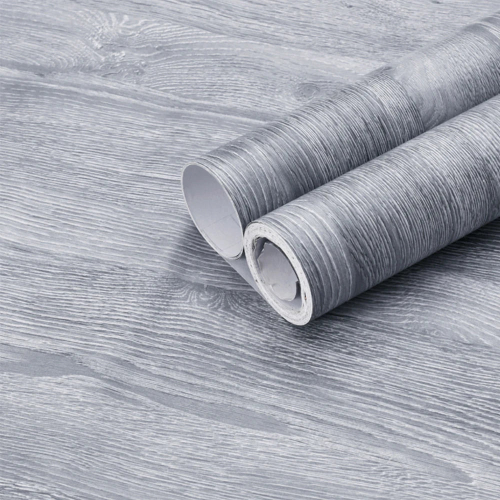 Gray/Yellow Wood Grain Peel & Stick Wallpaper