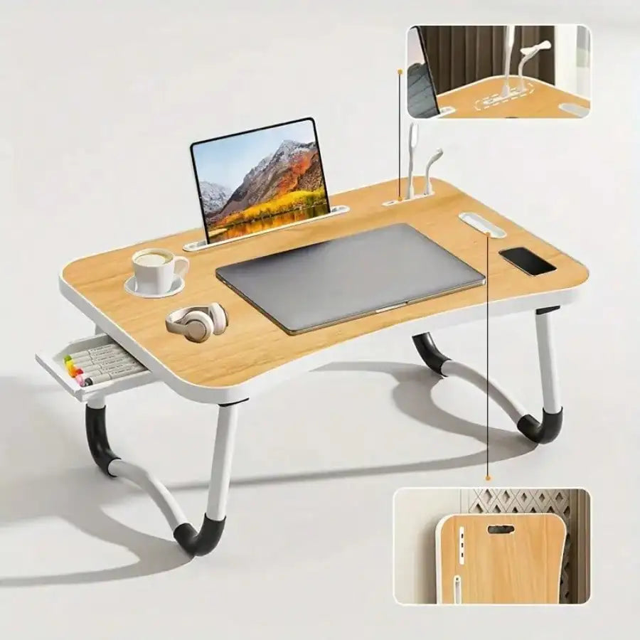 Portable Foldable Laptop Desk with Cup Holder