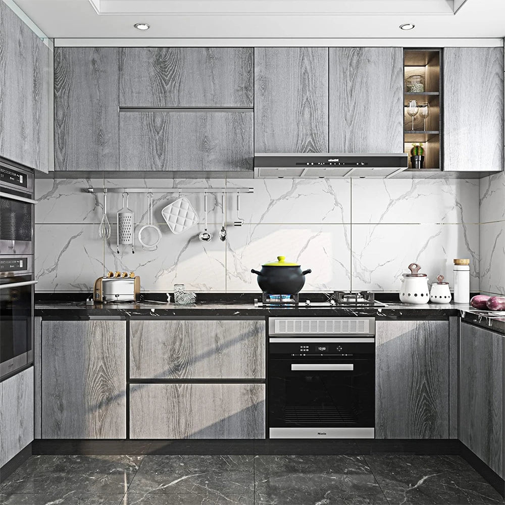 Gray/Yellow Wood Grain Peel & Stick Wallpaper