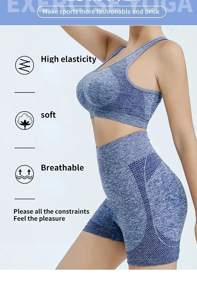 Yoga Set Gym Shorts Women Sport Bras Workout