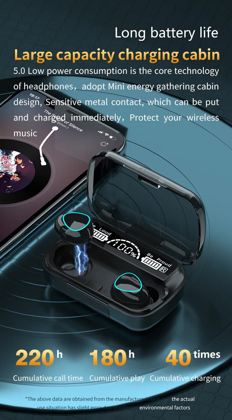 M10 Wireless Earphones Power Bank