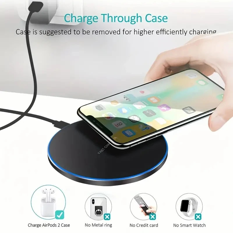 Wireless Charger for iPhone & Samsung