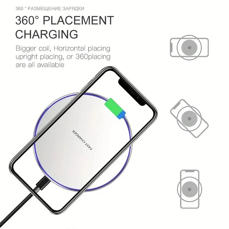 Wireless Charger for iPhone & Samsung
