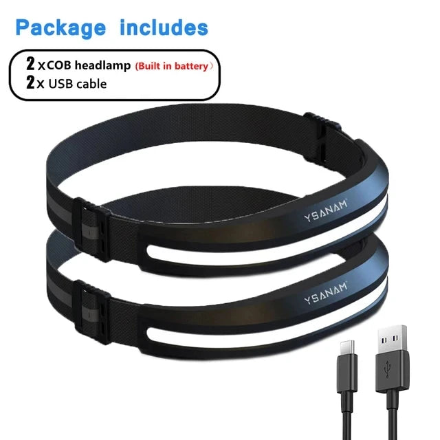 USB Rechargeable COB Headlamp