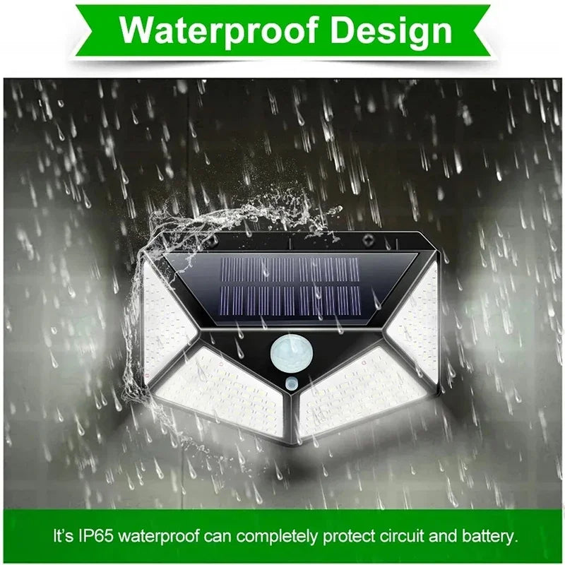 100 LED Solar Motion Wall Light