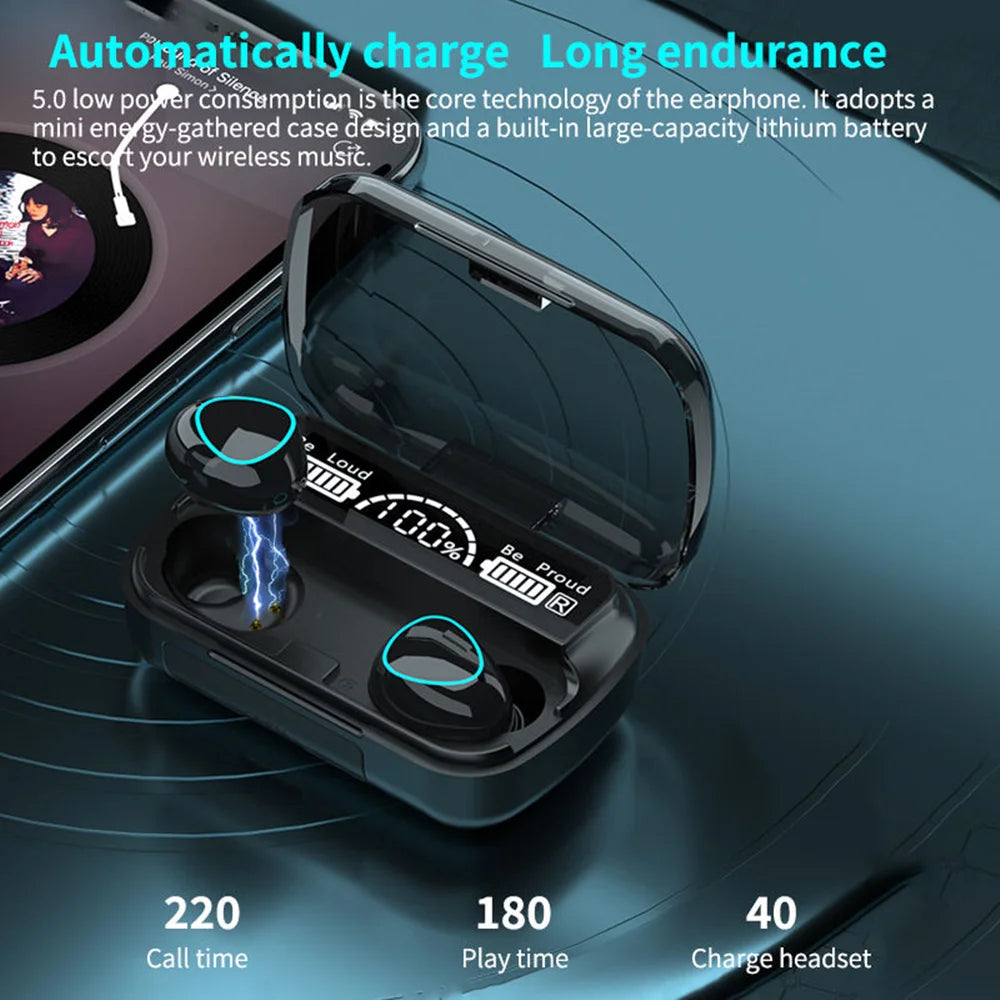 M10 Wireless Earphones Power Bank