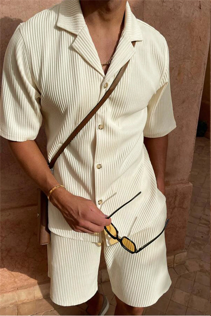 Men's Summer Corduroy Shirt Shorts