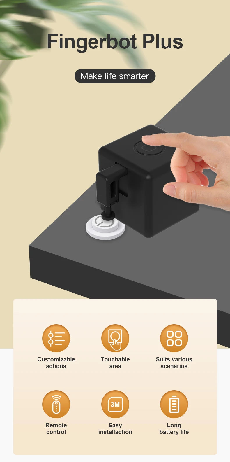 Remoter Garage  Button Robot Pusher Assistant