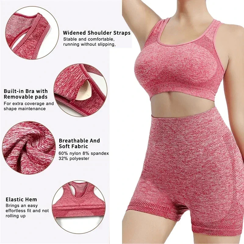 Yoga Set Gym Shorts Women Sport Bras Workout