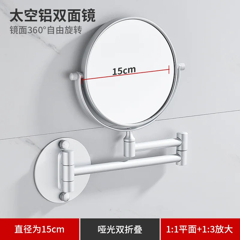 Black & Gold Telescopic Bathroom Mirror