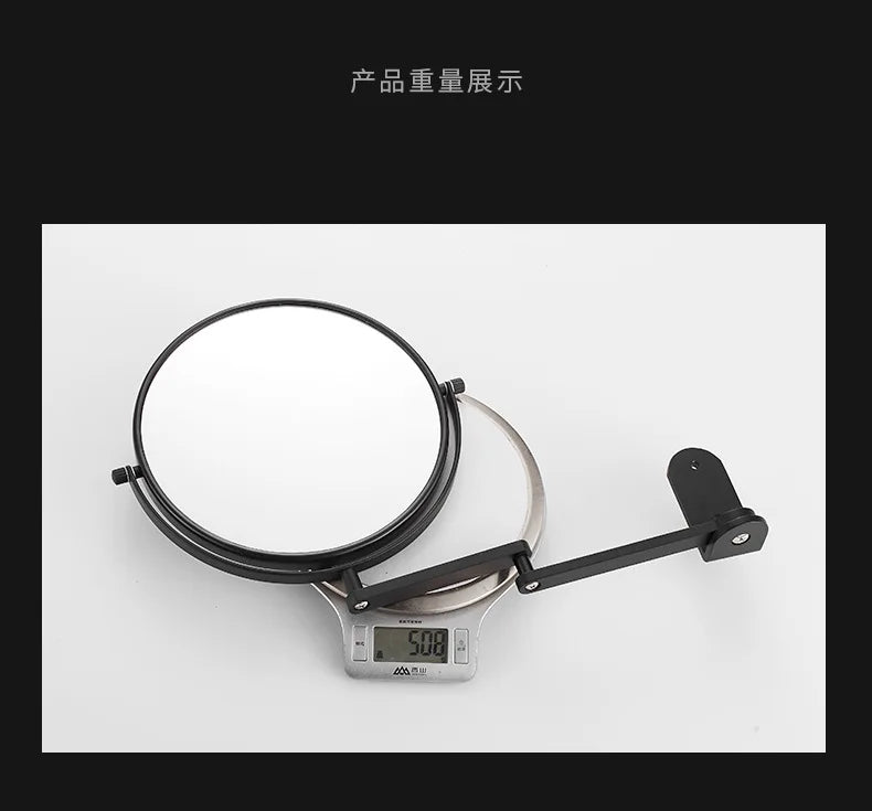 Black & Gold Telescopic Bathroom Mirror