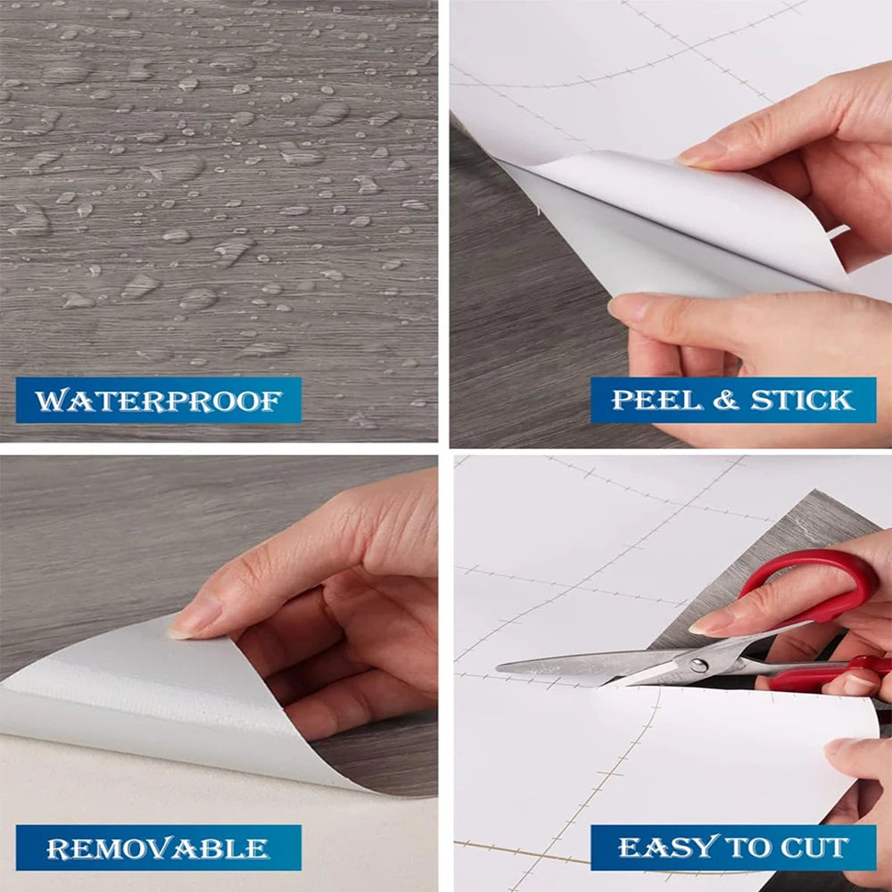 Gray/Yellow Wood Grain Peel & Stick Wallpaper