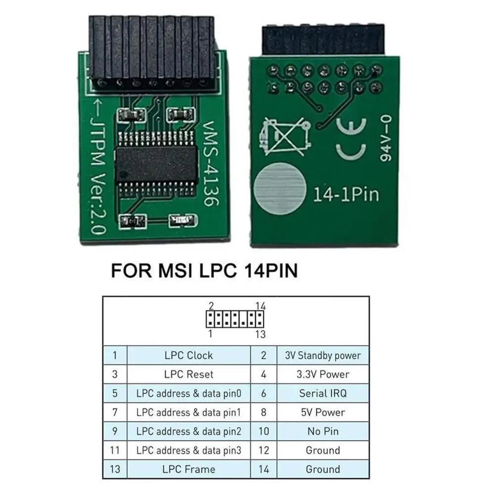 TPM 2.0 Security Module 14Pin