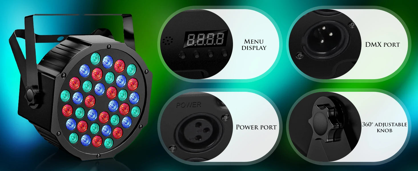 2PCS RGB Stage Par Lights