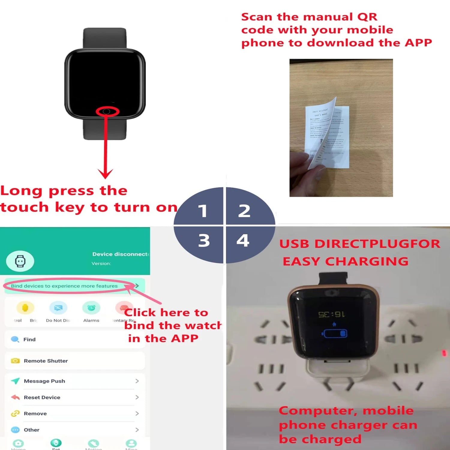 Fitness Smartwatch Android iOS Compatible