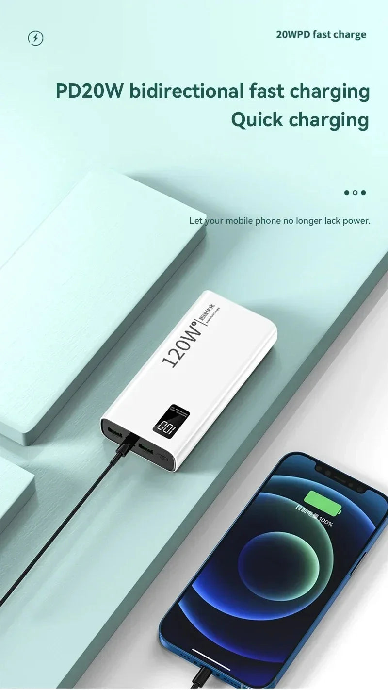 120W 50000mAh Fast Charging Power Bank