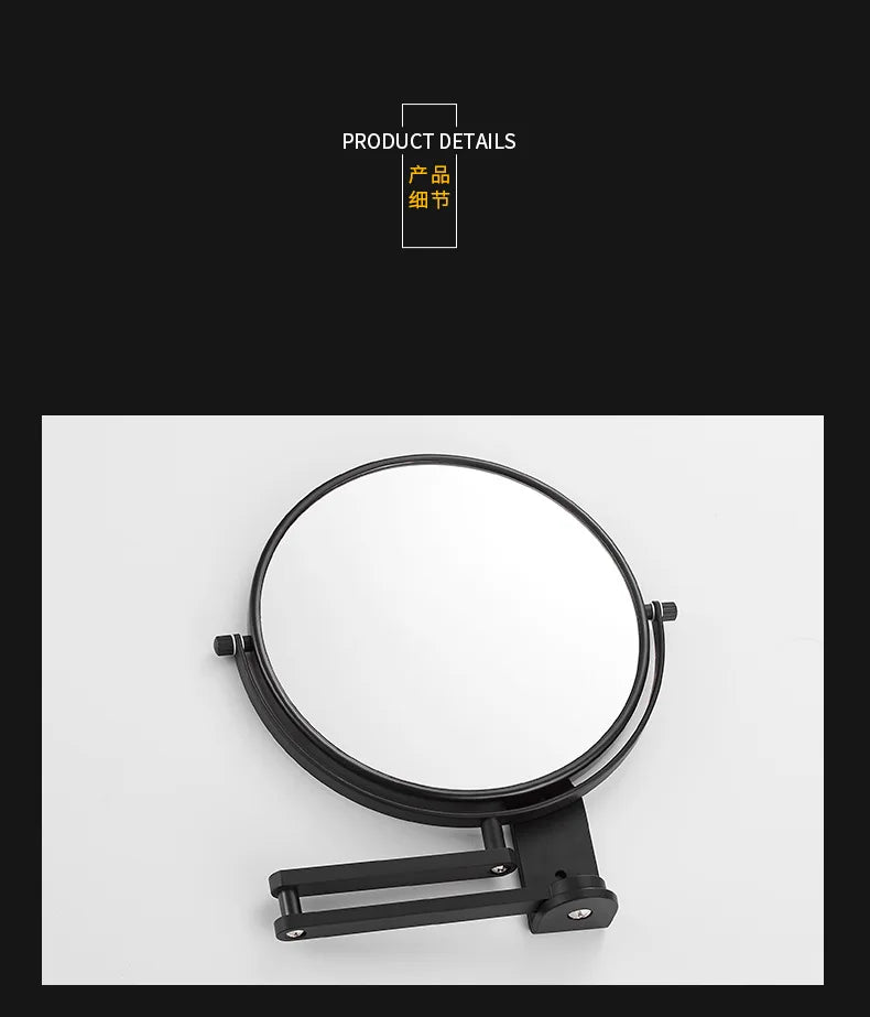 Black & Gold Telescopic Bathroom Mirror