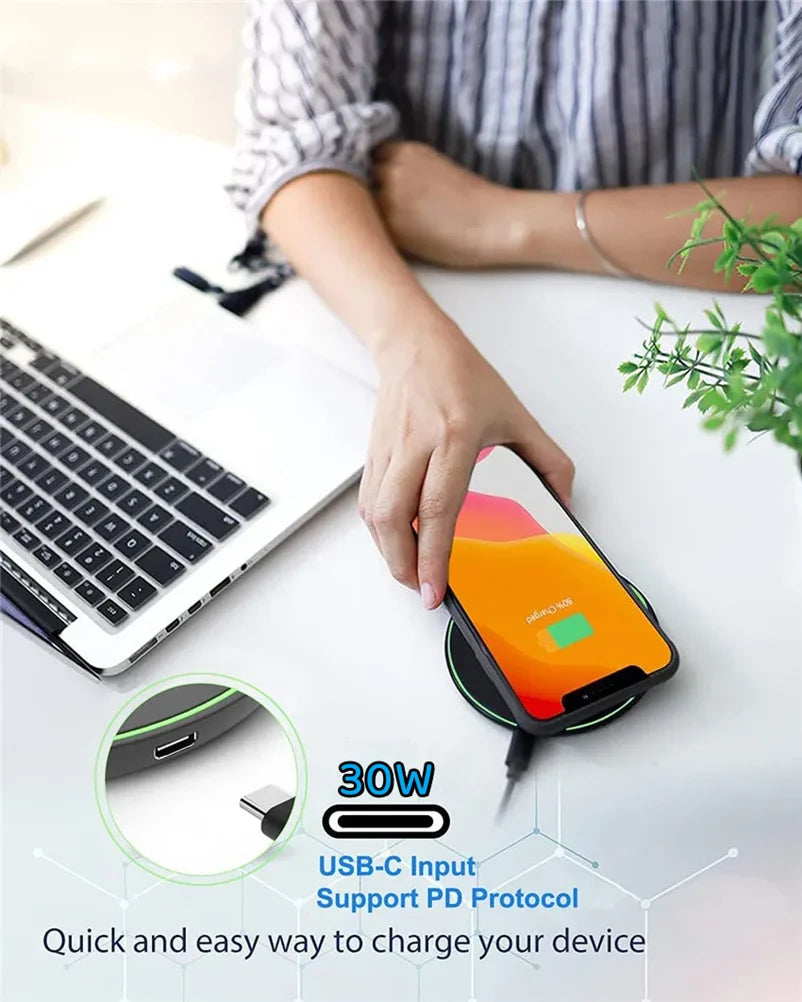 Wireless Charger for iPhone & Samsung
