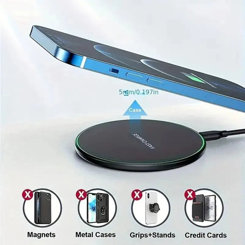 Wireless Charger for iPhone & Samsung