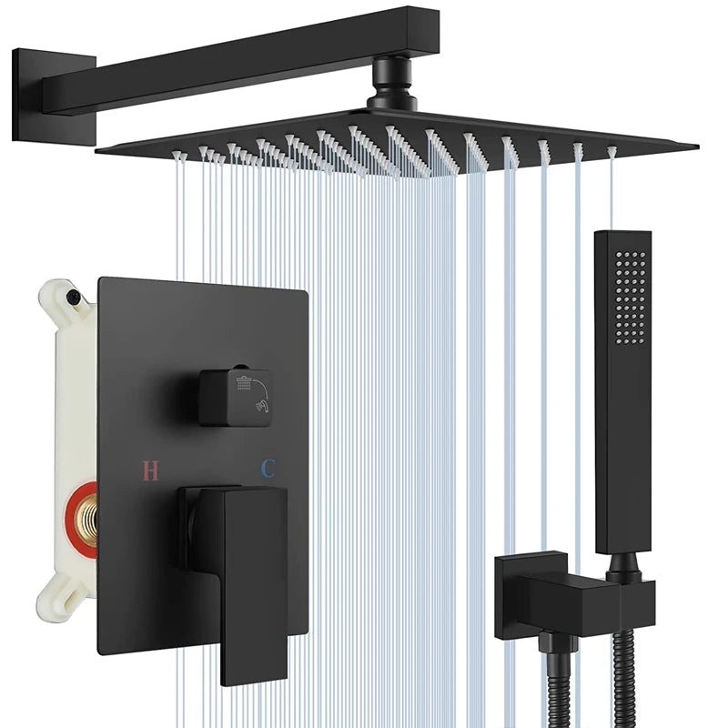 Black Concealed Shower Set