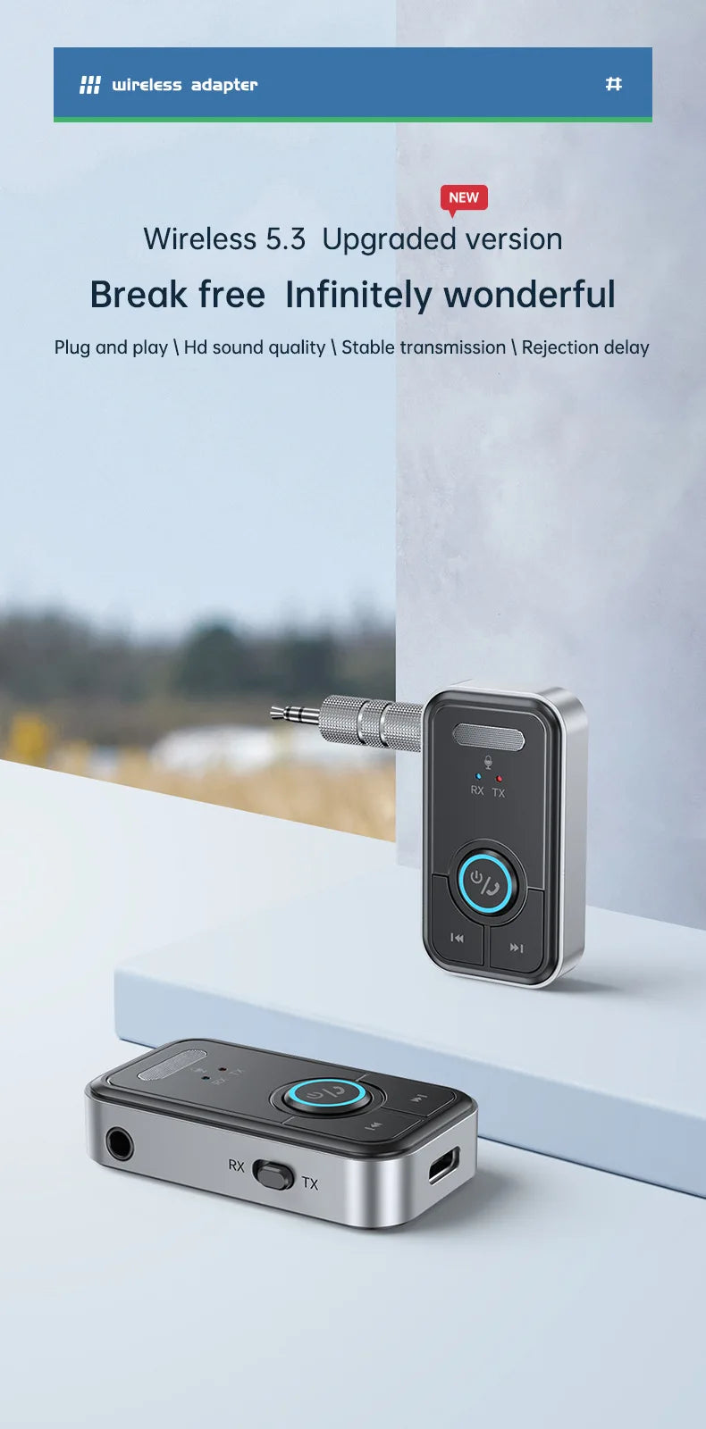 Bluetooth 5.3 Audio Adapter Transmitter