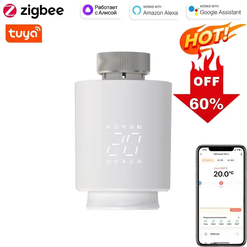 Smart Thermostat TRV Valve – Zigbee/WiFi