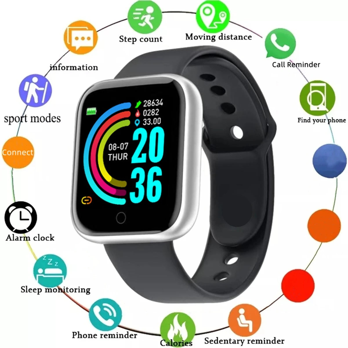 Fitness Smartwatch Android iOS Compatible