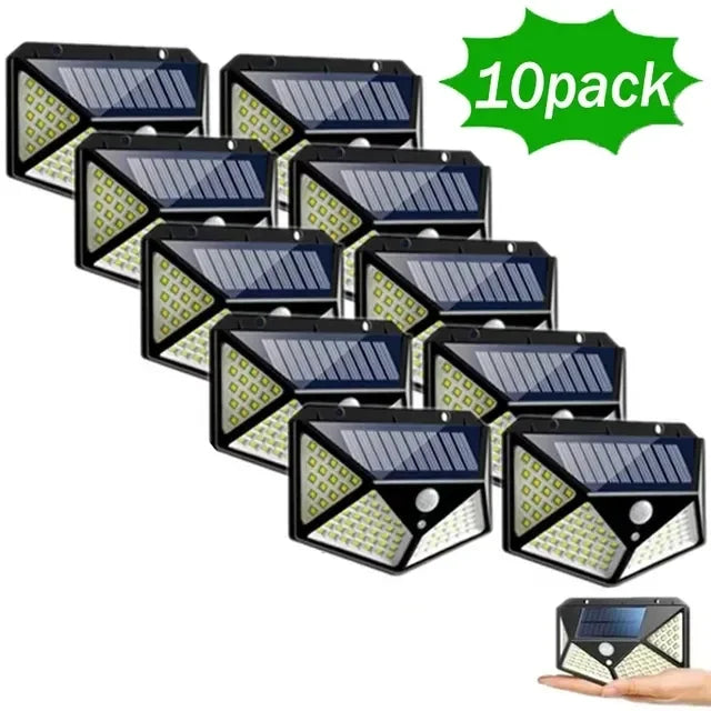 100 LED Solar Motion Wall Light